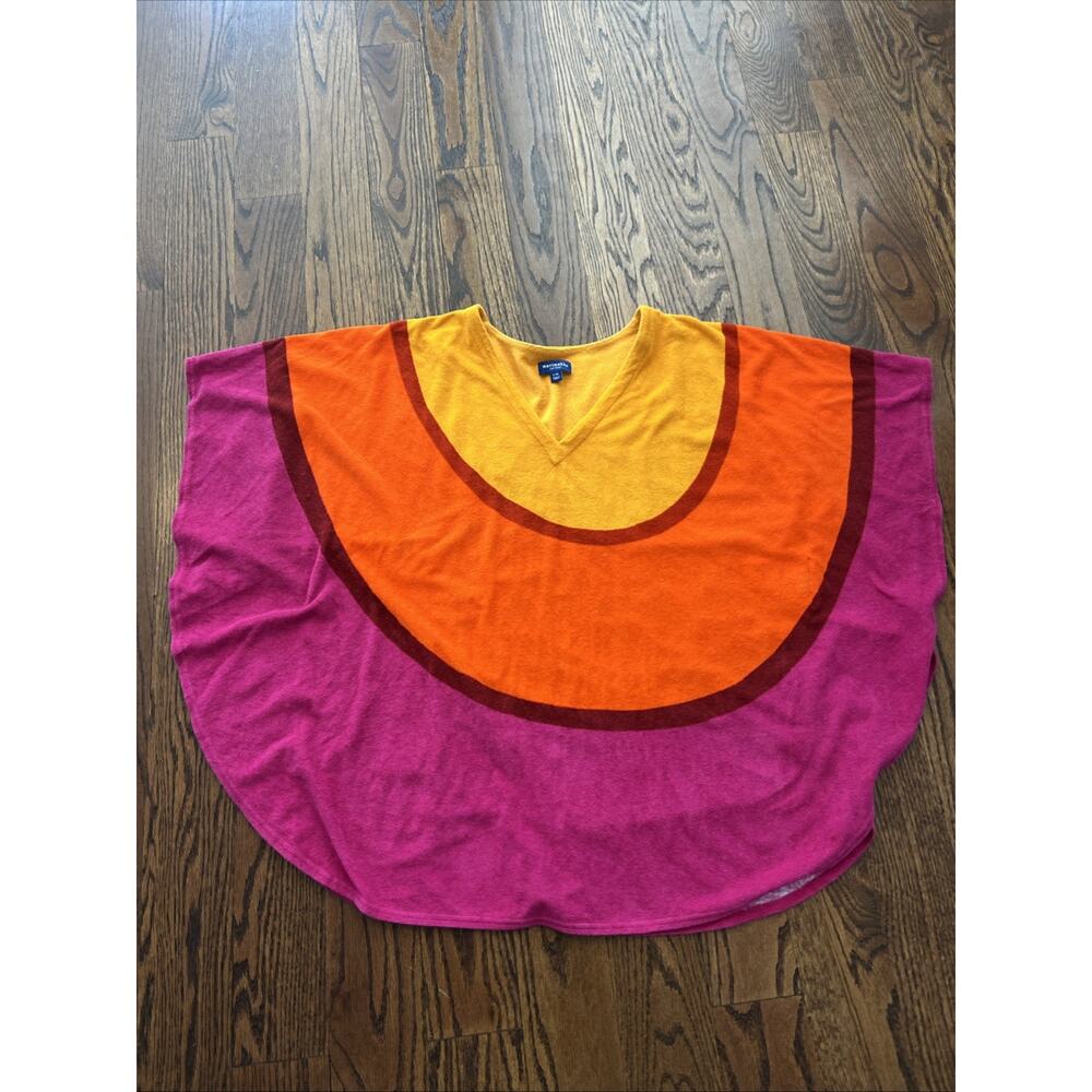MARIMEKKO FOR TARGET Pink Orange Stretch Terry Poncho Sz L/XL Side Seams Coverup
